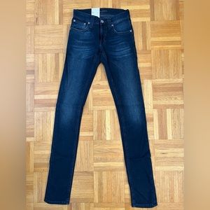 NWT Nudie jeans, Long John style in Deep Abyss, Washed Denim, W24, L32